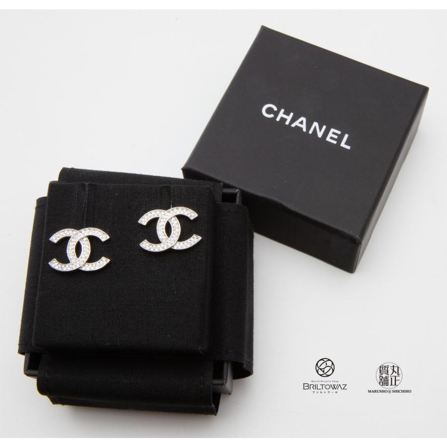 CHANEL シャネル ピアス ココマーク ラインストーン シルバー CHANEL シャネル ピアス ココマーク ラインストーン シルバー