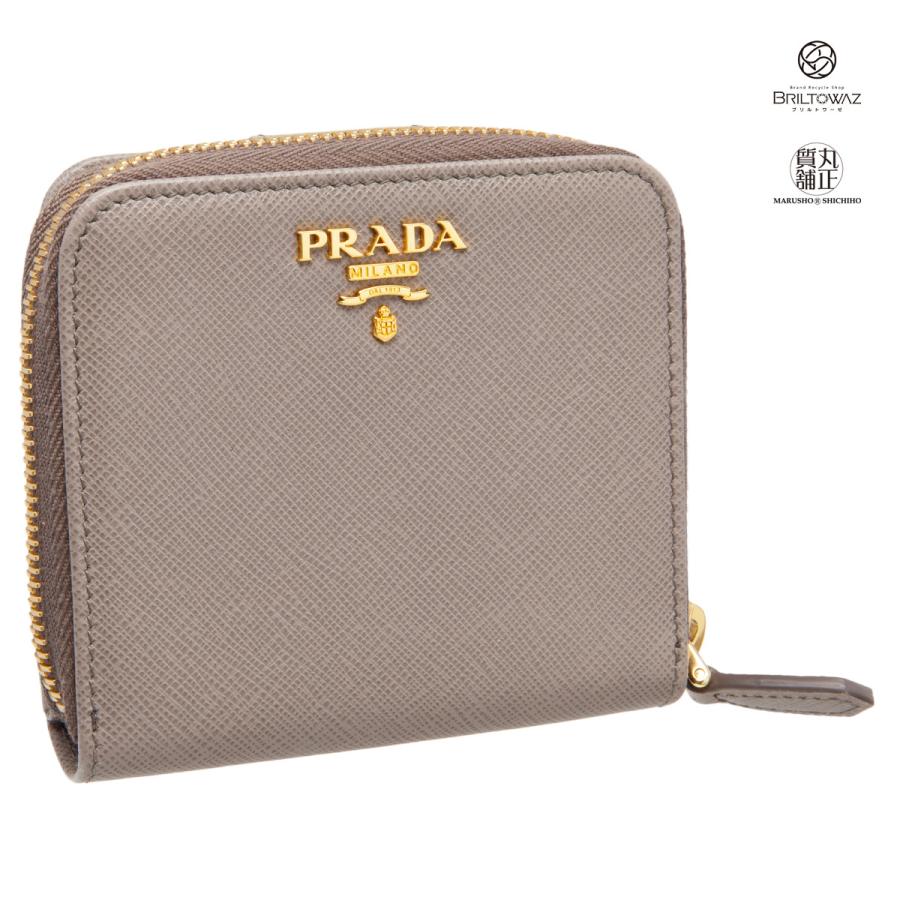 PRADA プラダ サフィアーノメタル ラウンドジップ コンパクト PRADA プラダ サフィアーノメタル ラウンドジップ コンパクト