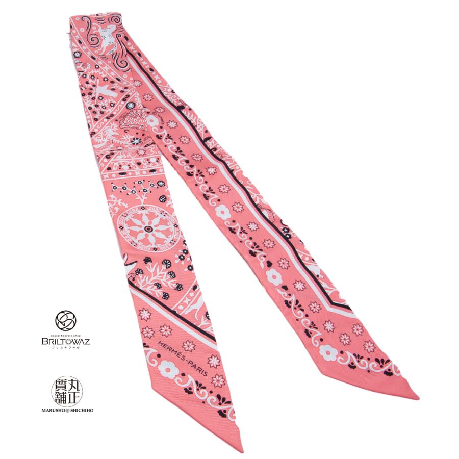 新品即決 エルメス ツイリー スカーフ シルク People Du Vent 風の民 15秋冬 バンダナ柄 Rosemalabar Black White ピンク 動物 アニマル レディース Hermes M9909 国際ブランド Skylanceronline Com