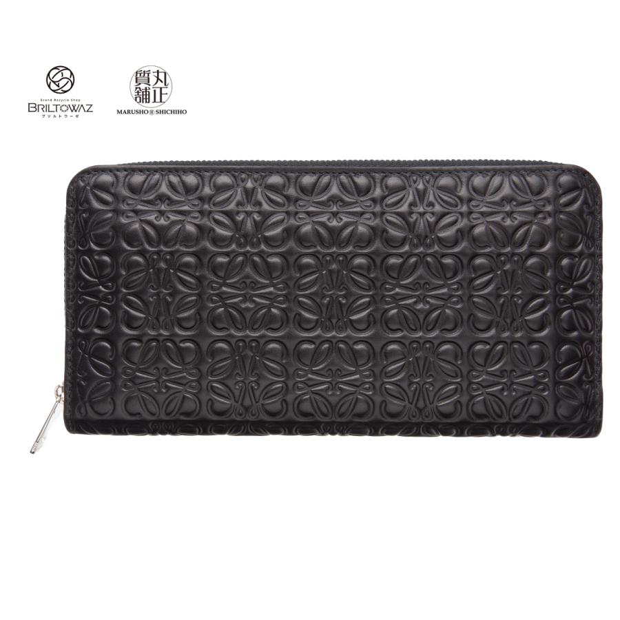 ロエベ リピートジップアラウンドウォレット アナグラム ネイビー