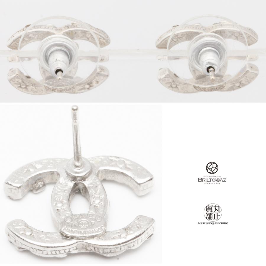 CHANEL（シャネル） ピアス ココマーク ラインストーン シルバー金具