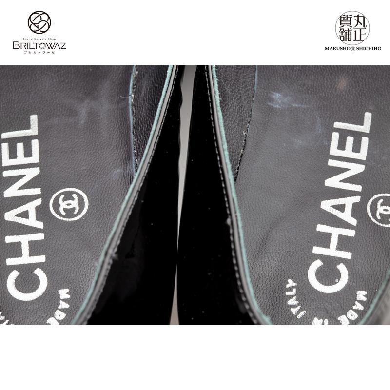 CHANEL シャネル エナメル オペラシューズ フェイクパール ココ CHANEL シャネル エナメル オペラシューズ フェイクパール ココ