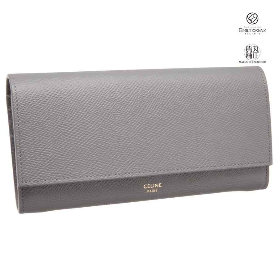 CELINE セリーヌ 長財布 ラージフラップウォレット ミディアムグレー 