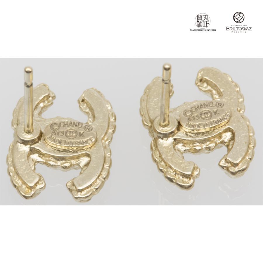 CHANEL（シャネル） ココマーク ラインストーン ピアス ゴールド金具
