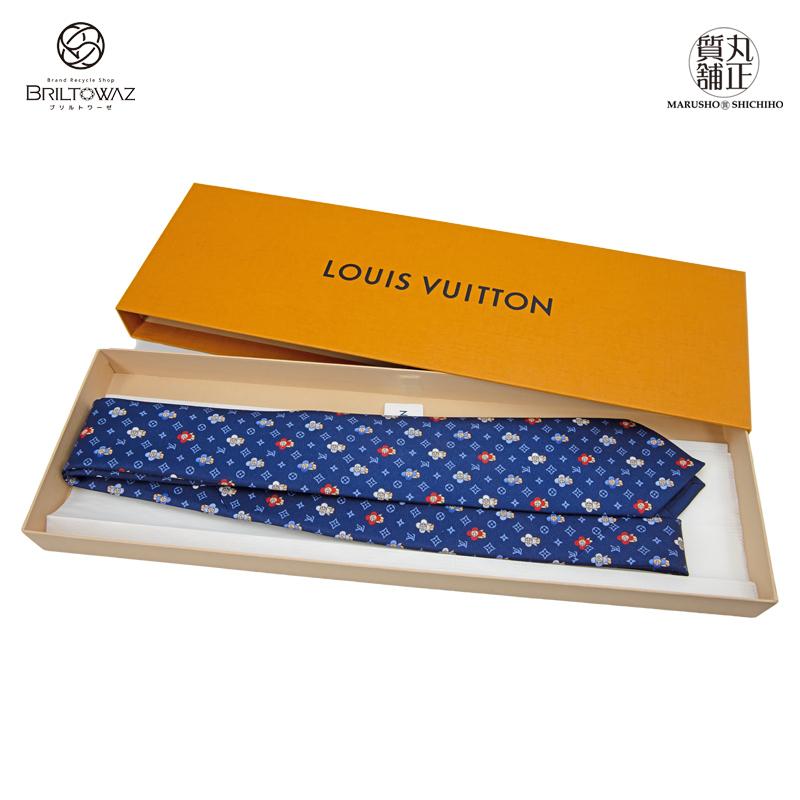 ルイヴィトン クラヴァットソーヴィヴィエンヌ 7CM マリーヌ M76322