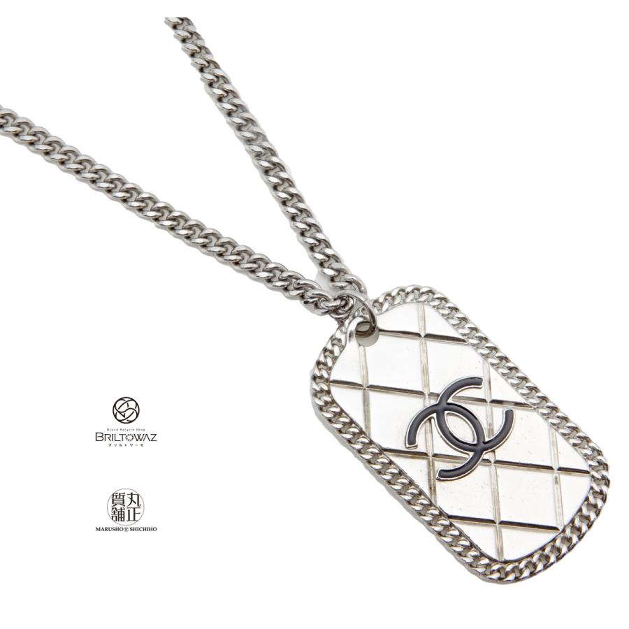 CHANEL シャネル プレート ネックレス マトラッセ ココマーク CHANEL シャネル プレート ネックレス マトラッセ ココマーク
