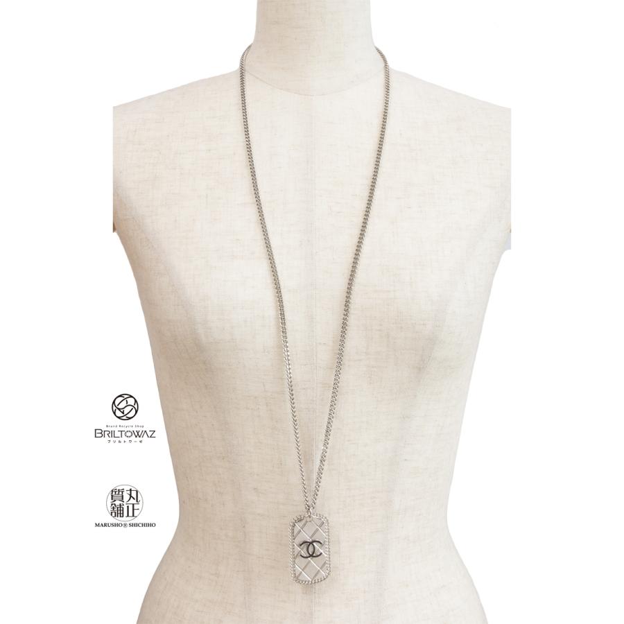 CHANEL シャネル プレート ネックレス マトラッセ ココマーク CHANEL シャネル プレート ネックレス マトラッセ ココマーク