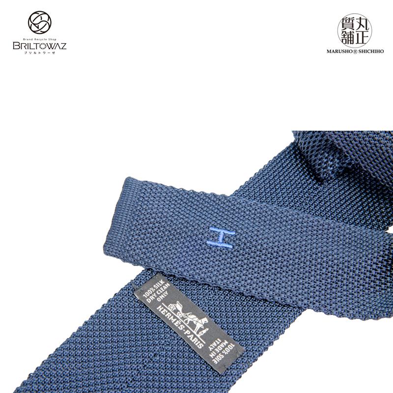 HERMES (SALE)エルメス シルク100% ニットタイ ネクタイ Tete-a HERMES (SALE)エルメス シルク100% ニットタイ ネクタイ Tete-a