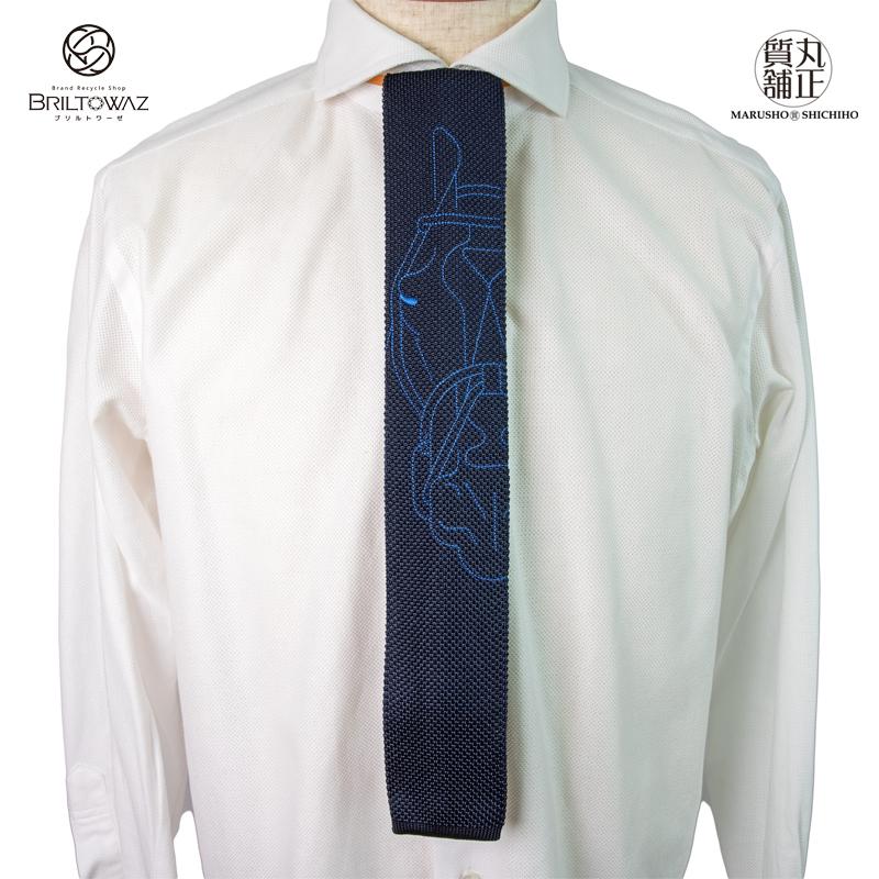 HERMES (SALE)エルメス シルク100% ニットタイ ネクタイ Tete-a HERMES (SALE)エルメス シルク100% ニットタイ ネクタイ Tete-a