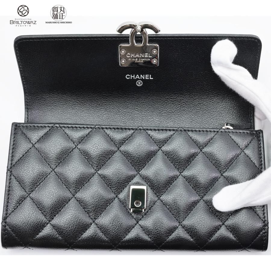 CHANEL シャネル 22SS ダブルココ クリップ ロングフラップウォレット  