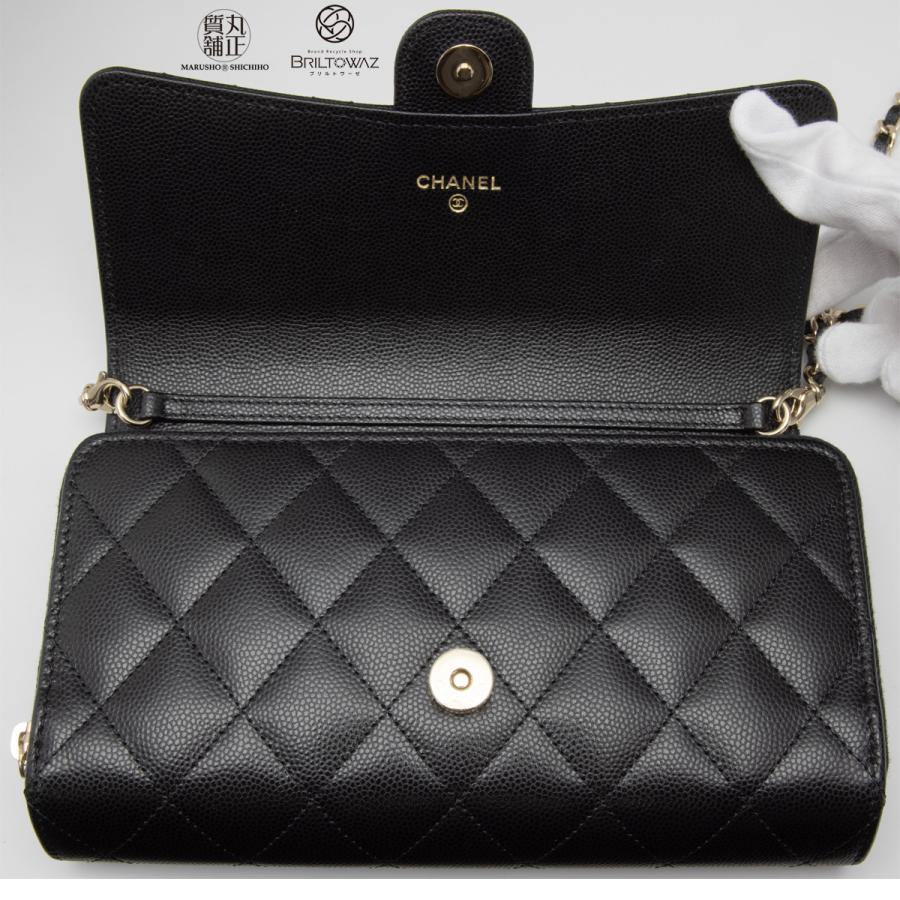 CHANEL シャネル 22C マトラッセ チェーン クラッチ ウォレット CHANEL シャネル 22C マトラッセ チェーン クラッチ ウォレット