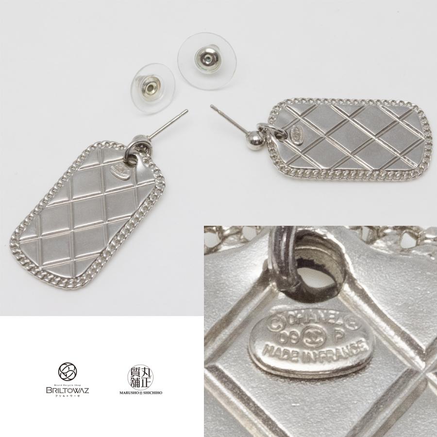 CHANEL シャネル プレート ピアス マトラッセ ココマーク