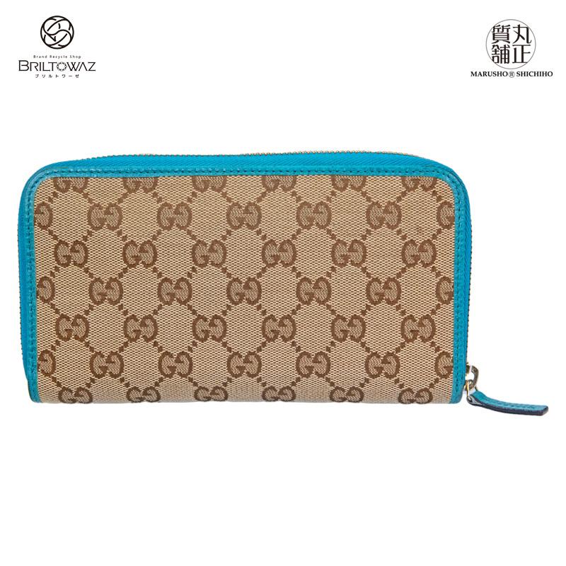 グッチ アウトレット シグネチャー ジップアラウンド ウォレット Ref363423 GGキャンバス 長財布 GUCCI 送料無料 (M211374）