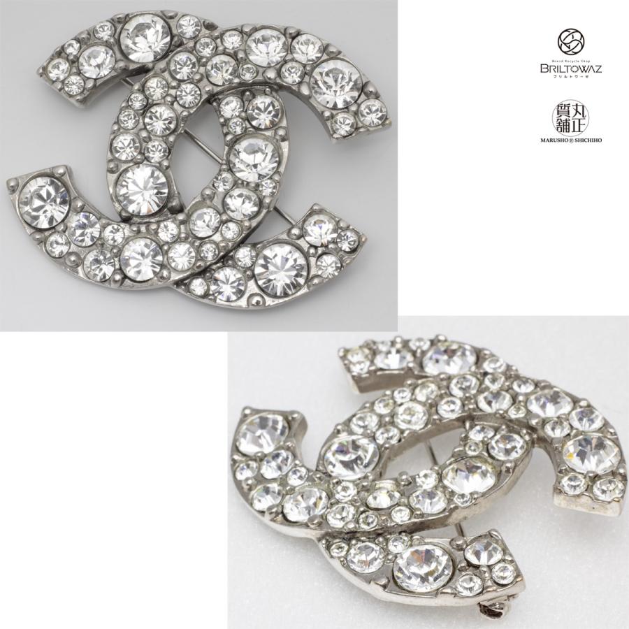 CHANEL シャネル ブローチ ココマーク ラインストーン シルバー CHANEL シャネル ブローチ ココマーク ラインストーン シルバー