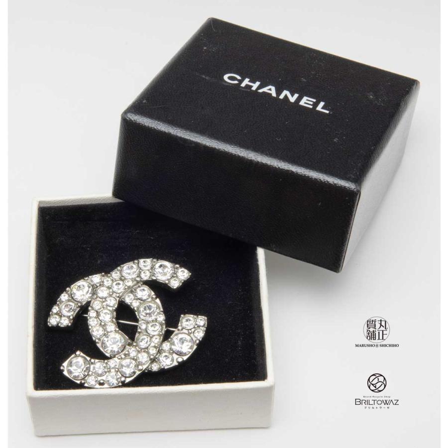 CHANEL シャネル ブローチ ココマーク ラインストーン シルバー CHANEL シャネル ブローチ ココマーク ラインストーン シルバー