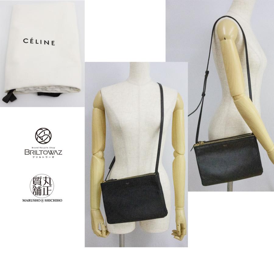 CELINE セリーヌ トリオ ラージ ショルダーバッグ 171453 黒 CELINE セリーヌ トリオ ラージ ショルダーバッグ 171453 黒