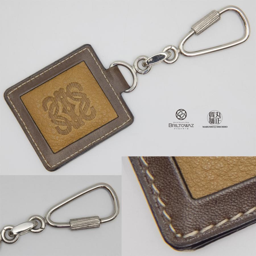 LOEWE ロエベ アナグラム スクエアレザー キーホルダー レザー LOEWE ロエベ アナグラム スクエアレザー キーホルダー レザー