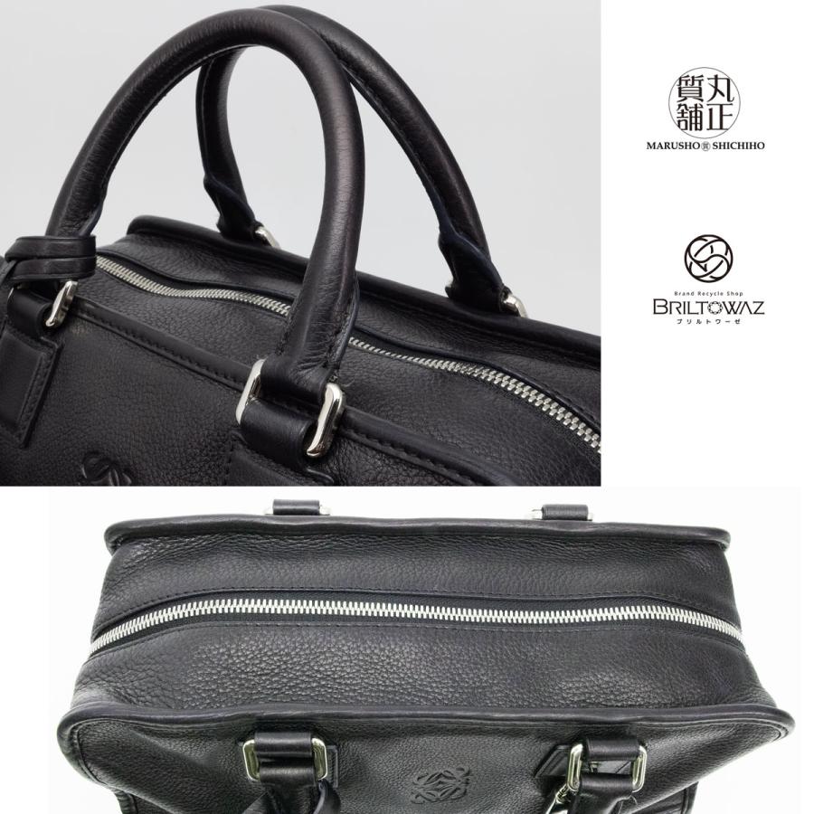 Amazona(LOEWE) ロエベ アマソナ28 ハンドバッグ 黒 シルバー Amazona(LOEWE) ロエベ アマソナ28 ハンドバッグ 黒 シルバー