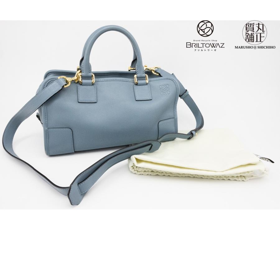 Amazona（LOEWE） ロエベ アマソナ28 2WAY ストーンブルー ゴールド