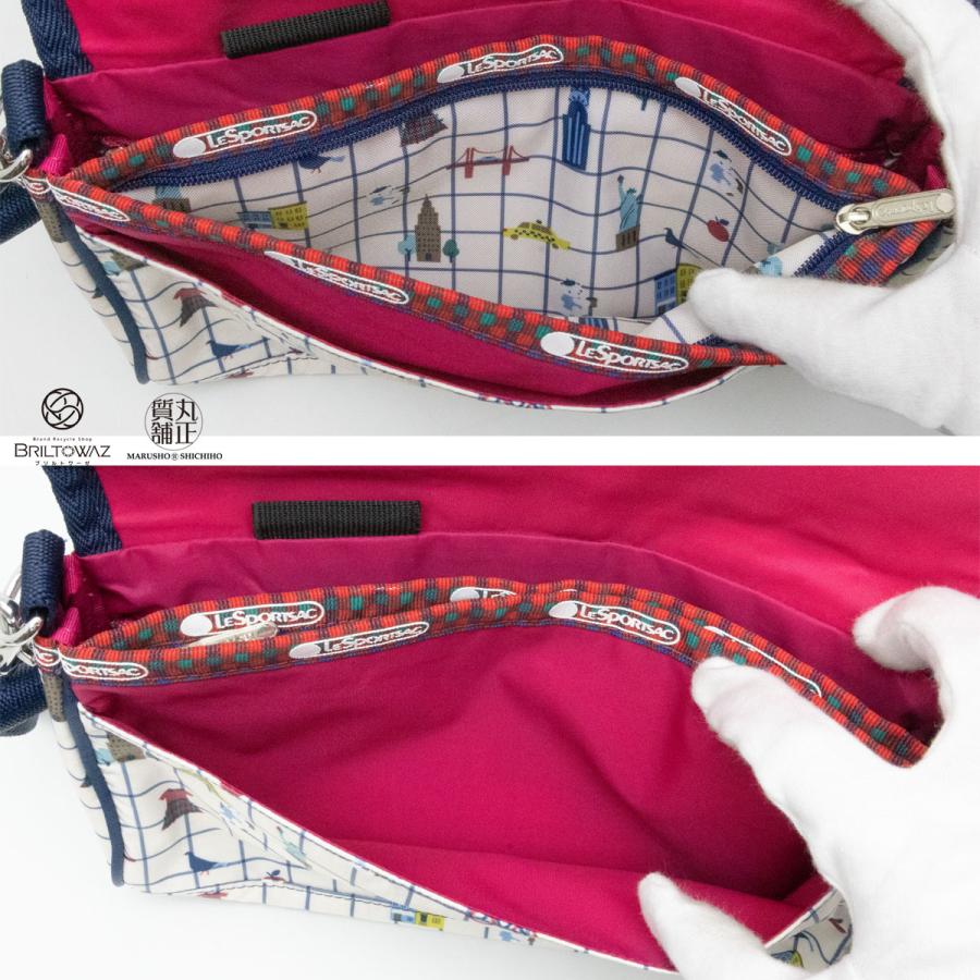 familiar×LeSportsac ウォレットショルダーバッグ ファミリア ショルダーバッグ ウォレットショルダー 美品