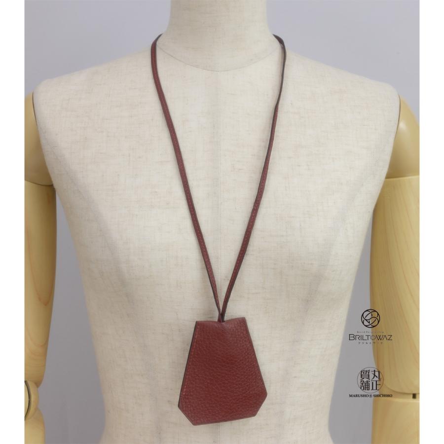 HERMES エルメス クロシェット ネックレス レッドブラウン HERMES エルメス クロシェット ネックレス レッドブラウン