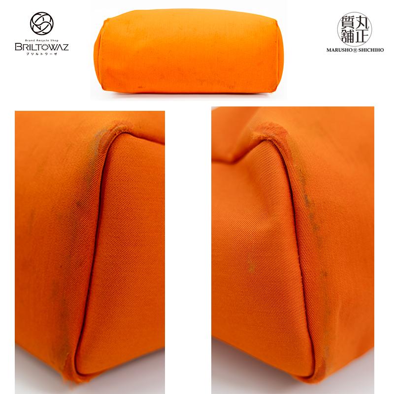 HERMES エルメス エールバッグ カバス PM 赤/オレンジ レザー 茶 HERMES エルメス エールバッグ カバス PM 赤/オレンジ レザー 茶