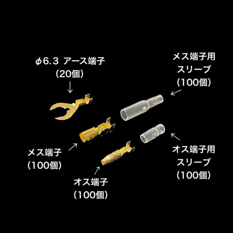 ギボシ端子 100組 + アース端子 20個 セット ☆ 自動車 バイクの DIY