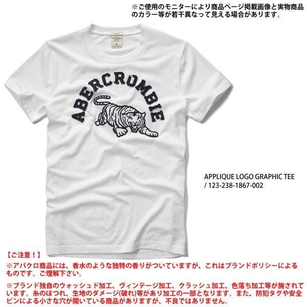 Abercrombie&Fitch アバクロ アバクロンビー＆フィッチ APPLIQUE LOGO GRAPHIC Tシャツ 半袖シャツ メンズ アメカジ トラ 虎 タイガー 刺繍｜y-monkey｜03