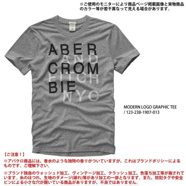 Abercrombie&Fitch アバクロ アバクロンビー＆フィッチ MODERN LOGO GRAPHIC Tシャツ 半袖シャツ メンズ アメカジ ブランドロゴ グレー｜y-monkey｜03