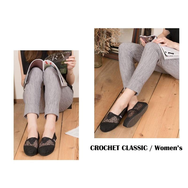 Toms トムズ 靴 スリッポン レディース トムス クロシェット クロッシェ クラシック キャンバス Crochet Classic Canvas シューズ ローファー 花柄 レース Toms W02 イエモン 通販 Yahoo ショッピング