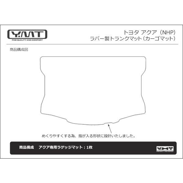 YMTフロアマット アクア ラバー製 ラゲッジマット AQUA NHP10 : Y・MT 