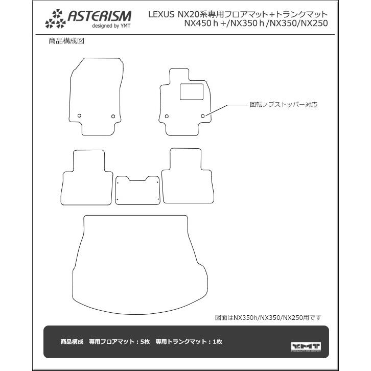 ASTERISMフロアマット レクサス 新型NX20系 フロアマット ラゲッジ