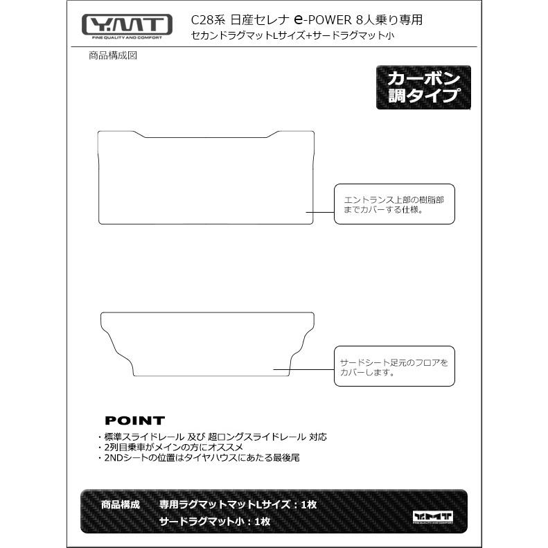 e-power対応！新型セレナC28系 FF車用 カーボン調ラバー製セカンド
