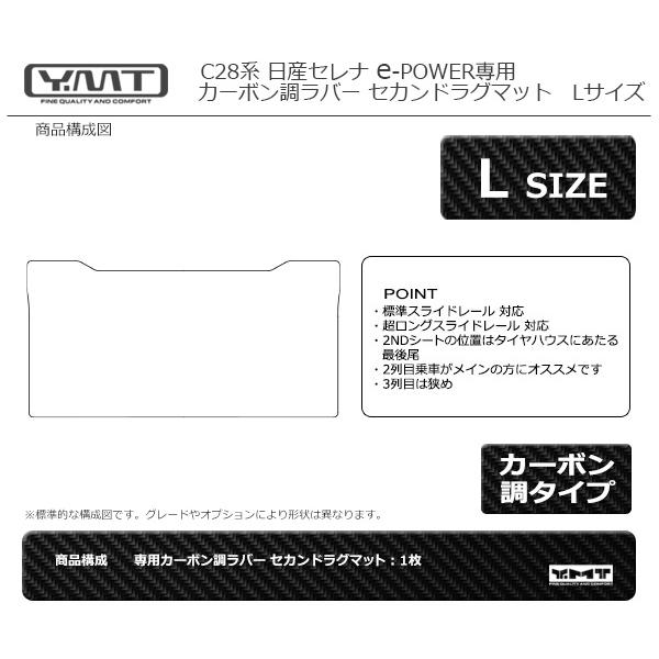 e-power対応！新型セレナ C28 FF車用 カーボン調ラバー製セカンド 