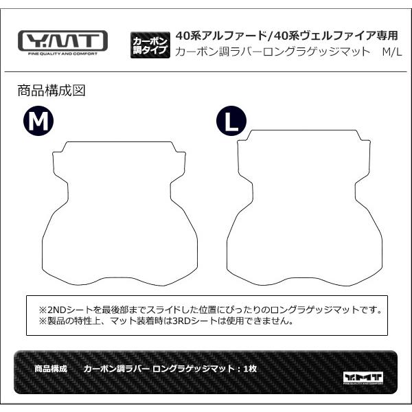40系新型アルファード/ヴェルファイア ロングラゲッジマット カーボン 