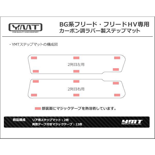 フリード/ フリードハイブリッド　カーボン調柄ラバー製ステップマット　GB系　全グレード対応 YMT製｜y-mt｜04