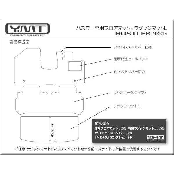 YMT スズキ ハスラー　フロアマット+ラゲッジマットLサイズ　MR31S　HUSTLER |  | 04