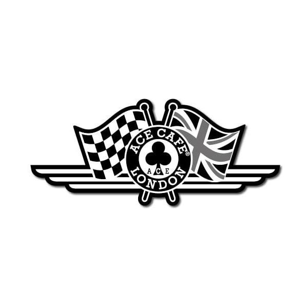 Acecafelondon N011de デカール ステッカー バイク エースカフェロンドン シール サークル クローバーacecafe Rockers チェッカーフラッグ Uksf