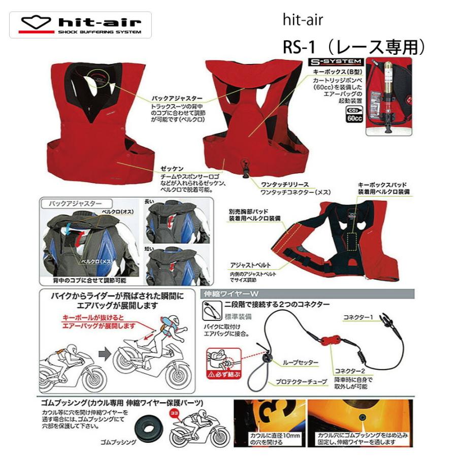 ヒットエアー RS-1 レースモデル XL交換用ボンベ付き hit-air バイク レース エアバッグ ヒットエアー hit-air ハーネス サーキット