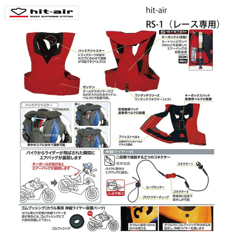 バイク レース エアバッグ ヒットエアー hit-air ハーネス  サーキット レースモデル レース用  安全 衝撃 転倒  保護 エアバッグ プロテクター RS-1｜y-musubi-store｜13