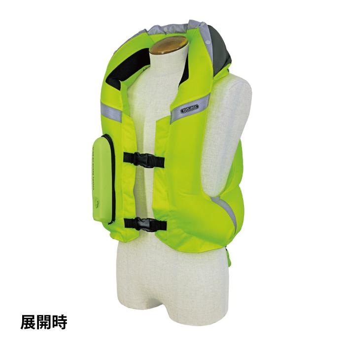 中古】hit-air MLV-YC 蛍光イエロー 高視認・安全エアバッグベスト 