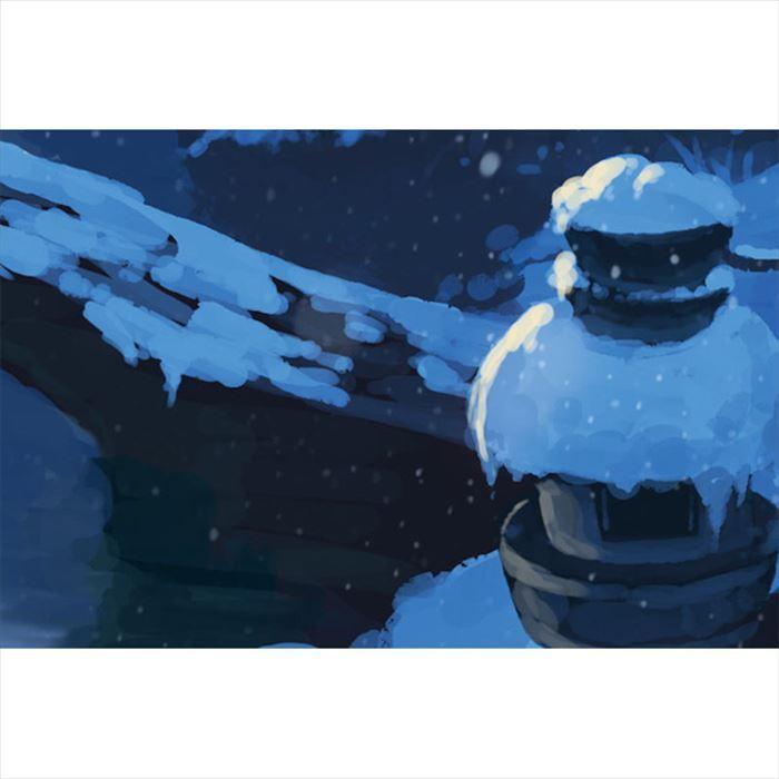 東京和風ラボ インテリア小屏風シリーズ イラスト屏風【雪の庭園】ミニ