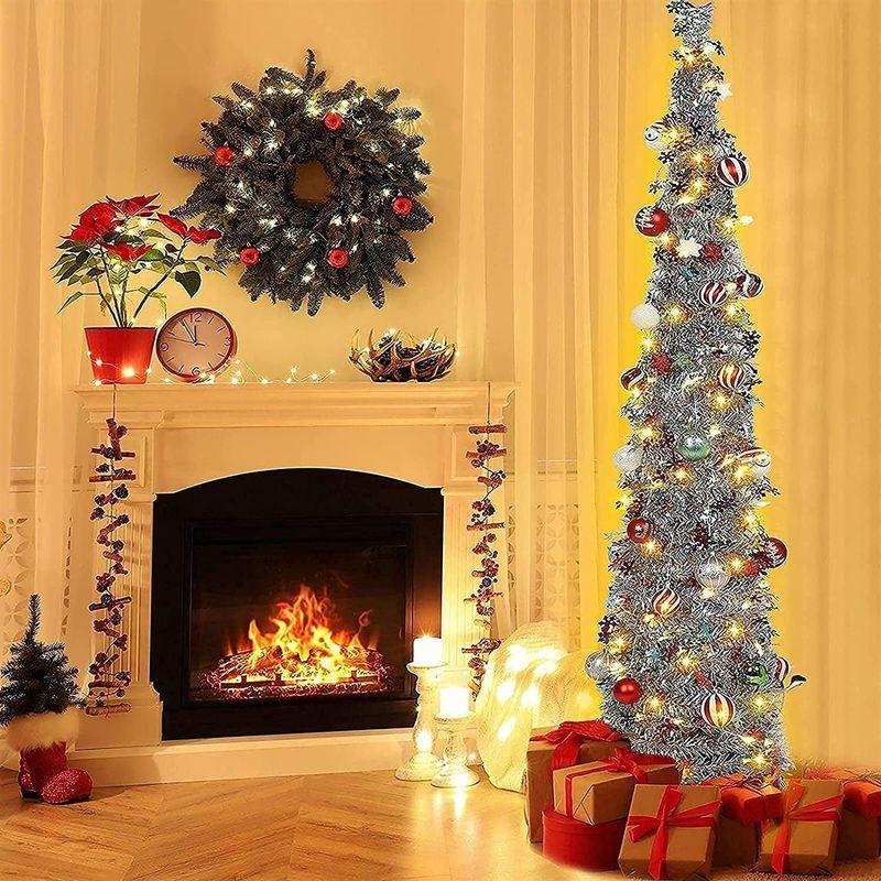 大注目 子供部屋家具 クリスマスツリー 150cm キラキラ モールツリー 折りたたみ ポップ アップ式 スリム ツリー 超速組立 収納便利 カラフル スノーフレ Www Threeriversofs Com