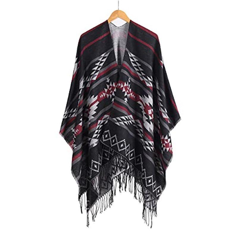 ロプクスlopks 大判ストール ポンチョ メンズ マフラー オルテガ チェック 無地 ストール エスニック柄 羽織り ショール 24色 今日の超目玉