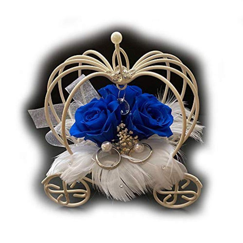 41円 売り切れ必至 Lulu 039 S ルルズ リングピロー ティアラのついたカボチャの馬車のリングピロー Royal Blue プリザーブドフラワー ウェディング