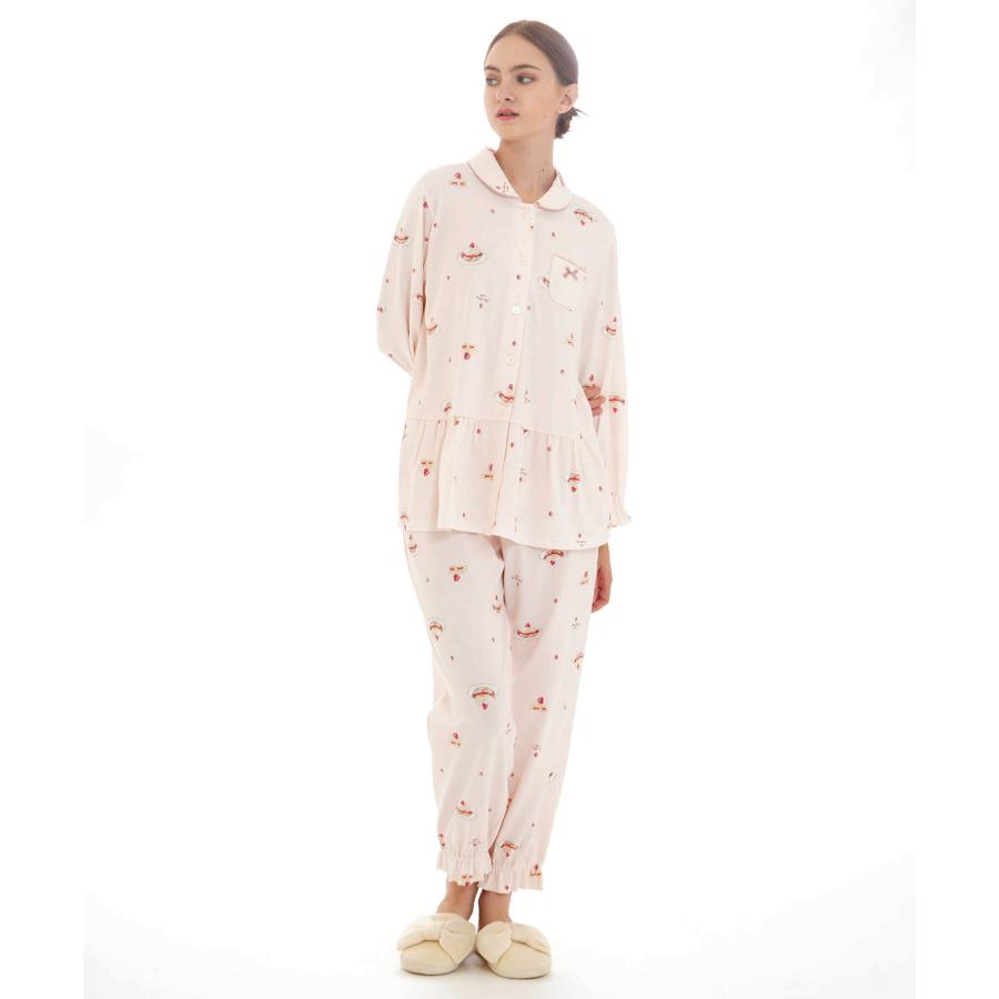 新品☆ナルエー かわいい長袖パジャマ M〜L☆ふわもこ ホワイト ペプラム 新品☆ナルエー かわいい長袖パジャマ M〜L☆ふわもこ ホワイト