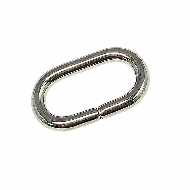 日本製】磨き 真鍮 小判カン 18mmx3mm シルバー あすつく 光沢メッキ