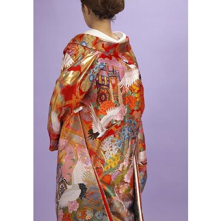 赤の色打掛レンタル 西陣織物-4泊5日・小物セット/結婚式 花嫁 婚礼 