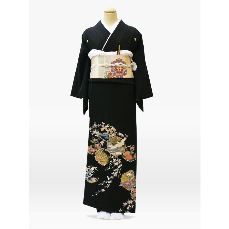 黒留袖レンタル 桜・松・鶴・牡丹・橘の黒留袖[4泊5日・小物 黒留袖レンタル 桜・松・鶴・牡丹・橘の黒留袖[4泊5日・小物
