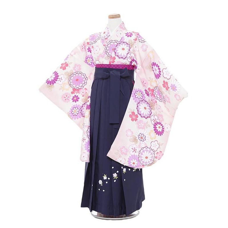 小学生卒業式袴レンタル 女の子 A019 小学生卒業式袴レンタル フルセットで往復送料無料 0ara019 小学生卒業式袴レンタル 女の子 A019 ピンク華紋 紺袴